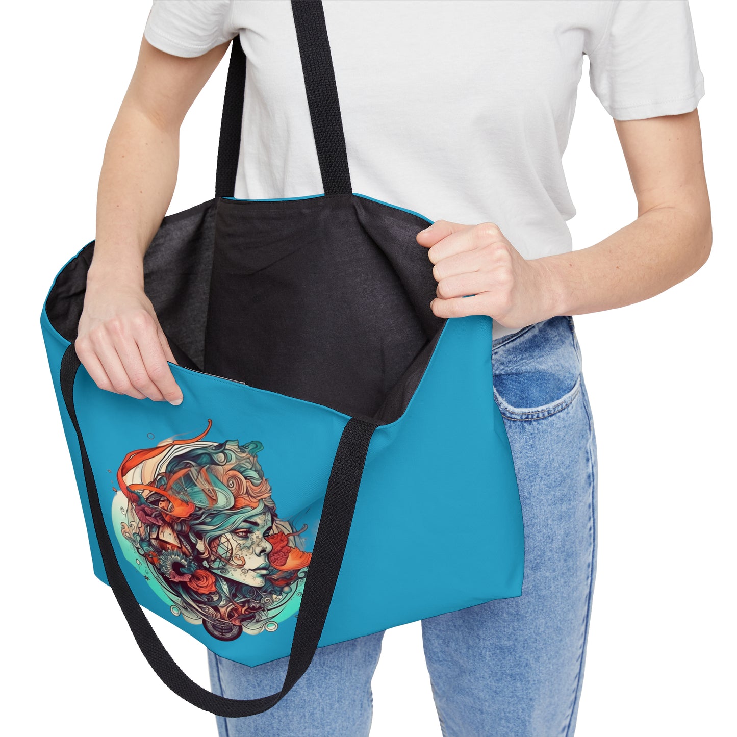 Lady Lady Turquoise  Women's Weekender Tote Bag