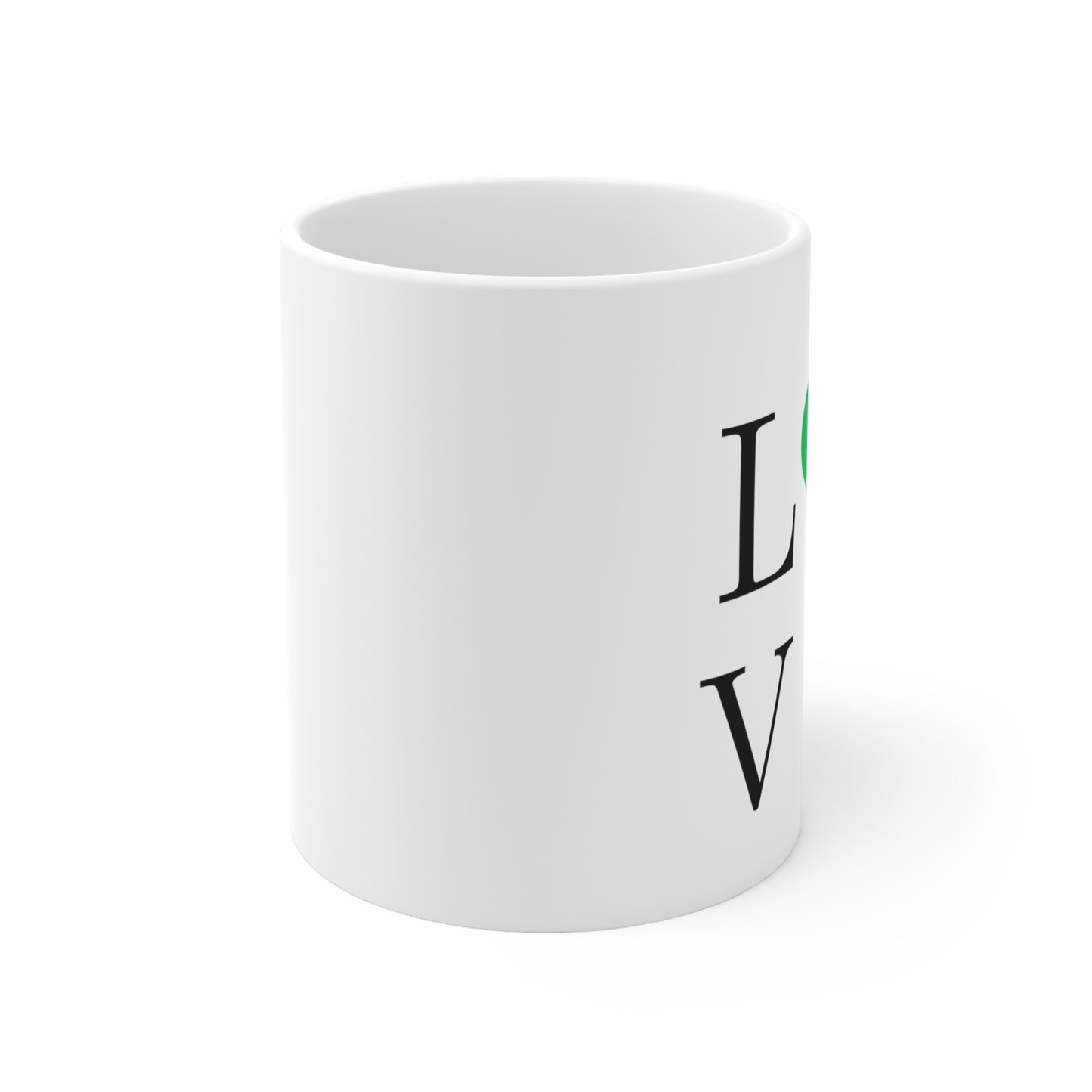 The Love Mug in Green Ceramic Mug 11oz