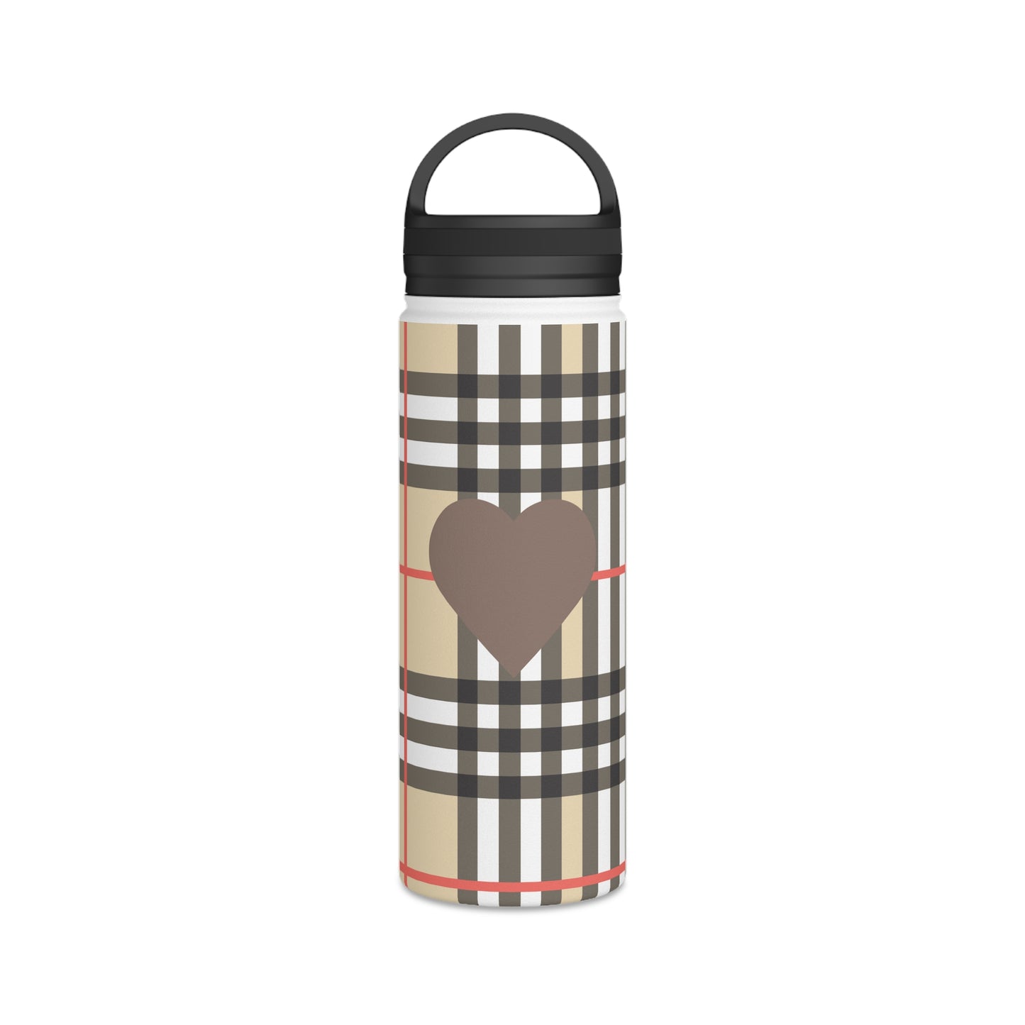 Brown and White Water Bottle, Stainless Steel Water Bottle, Handle Lid