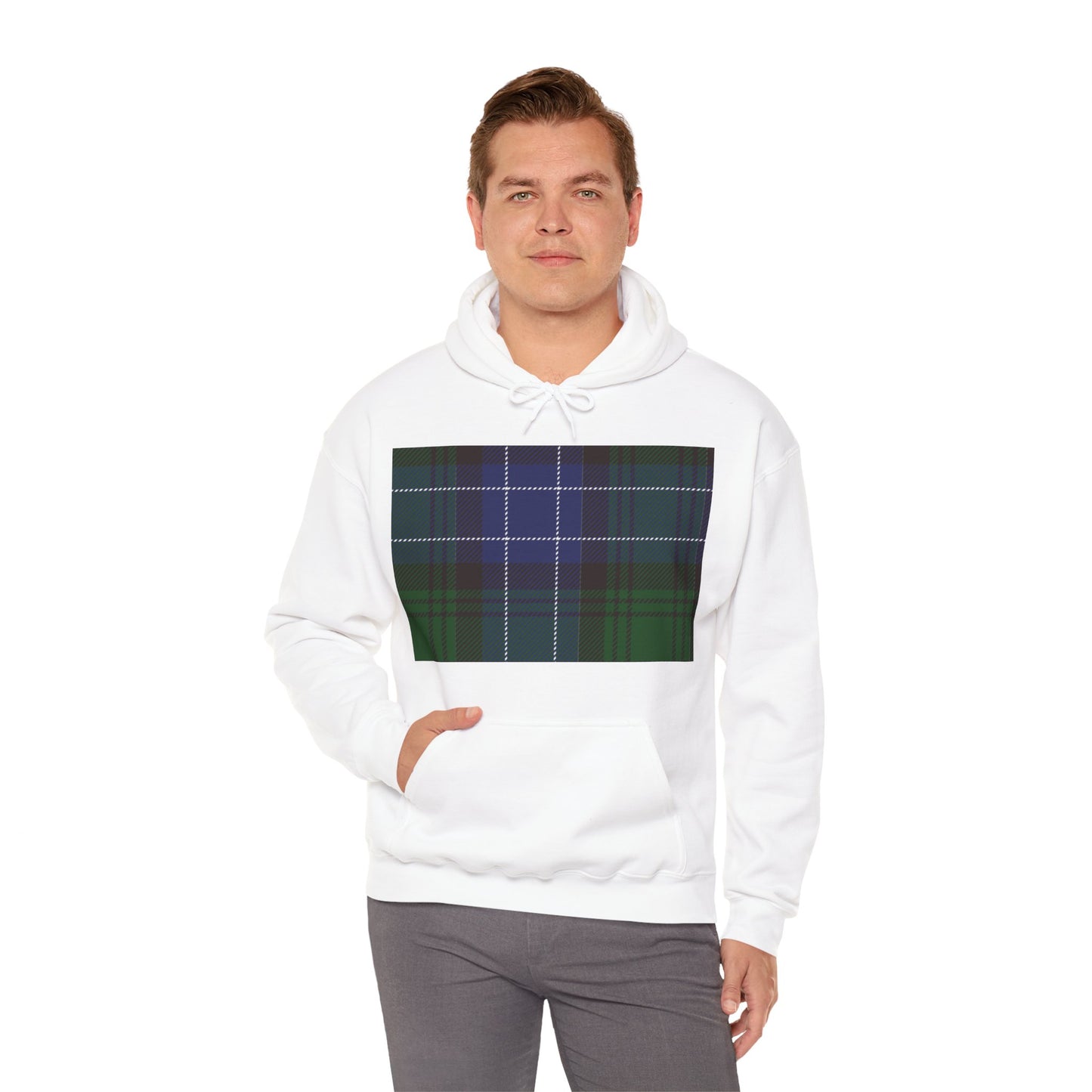 Blue Tartan Style Hoodie Unisex Heavy Blend™ Hooded Sweatshirt