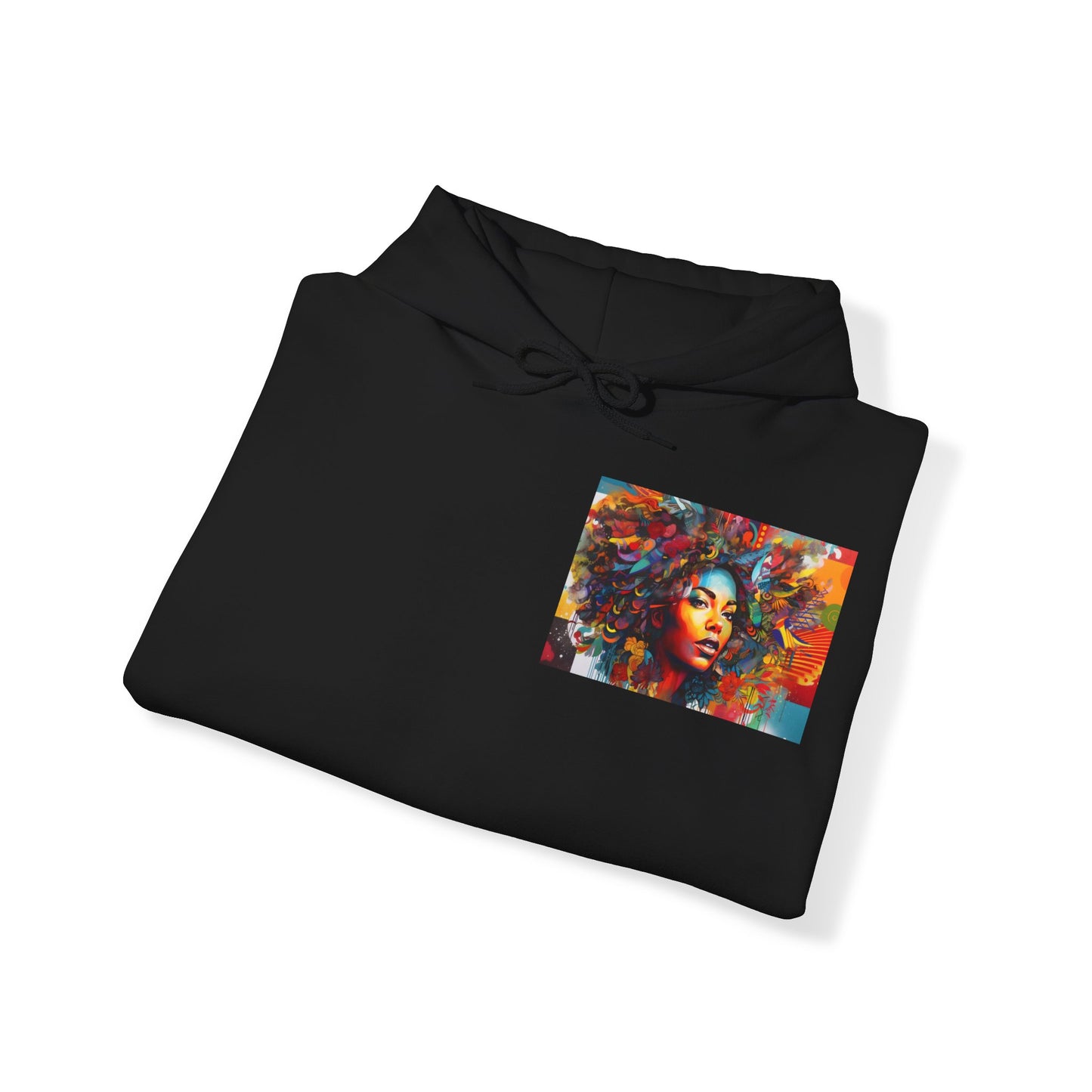 Psychedelic Black Lady  Sweatshirt Unisex Heavy Blend™ Hooded Sweatshirt