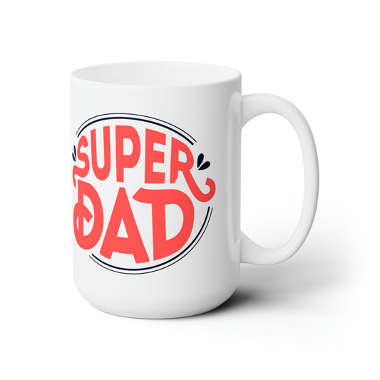 Red and White Superdad Ceramic Mug 15oz