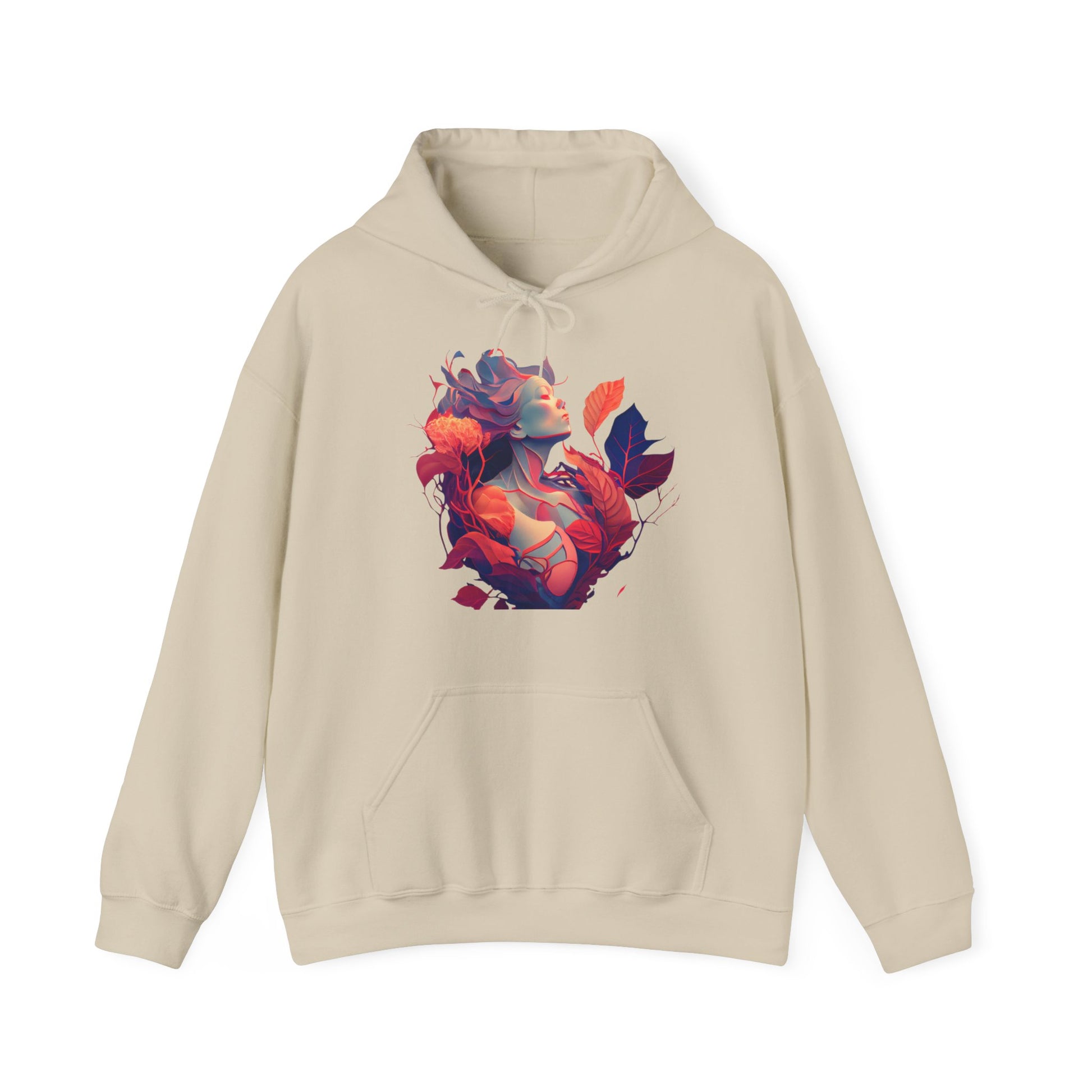 gifts, gift idea, gift for her.  beige hoodie with ladiy in heart shape, 