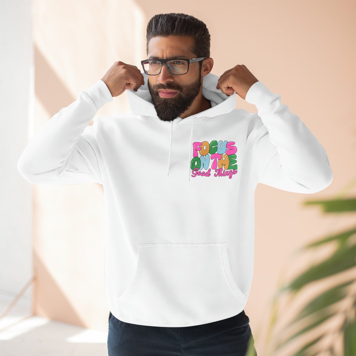 Focus On the Good Three-Panel Fleece Hoodie