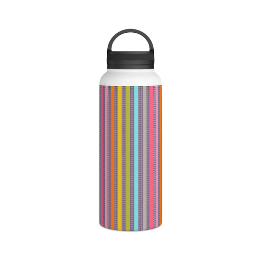 Candy Striped Bottle: Stainless Steel Water Bottle, Handle Lid