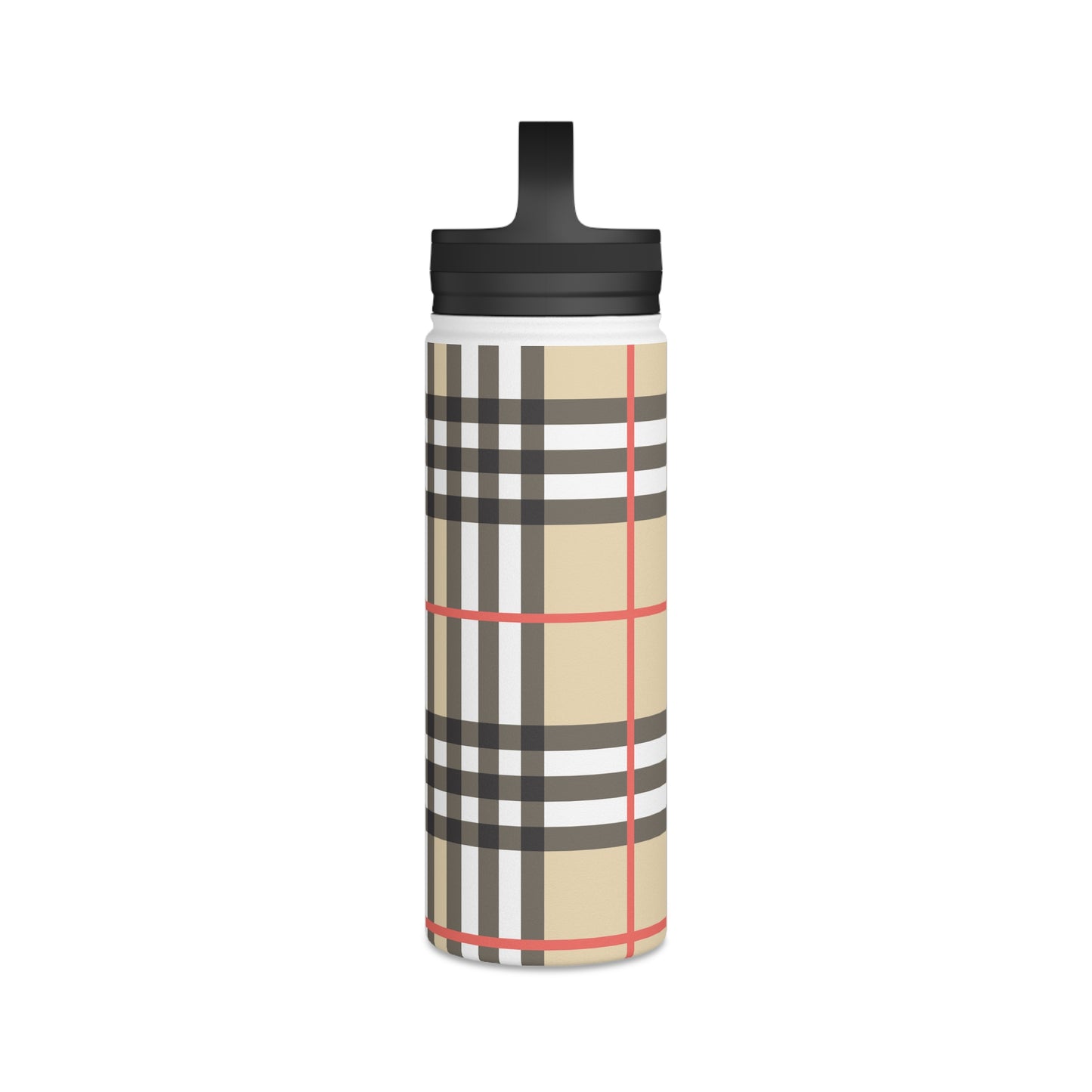 Brown and White Water Bottle, Stainless Steel Water Bottle with a Handle Lid