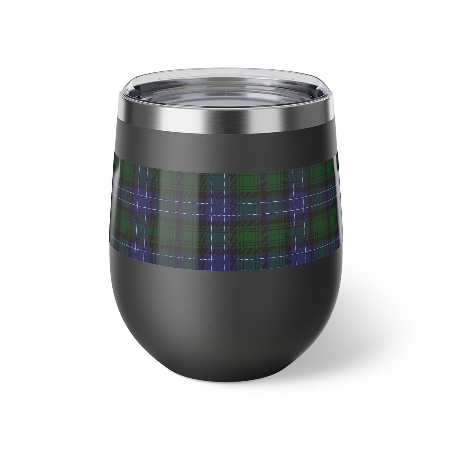 Blue Tartan Copper Vacuum Insulated Cup, 12oz