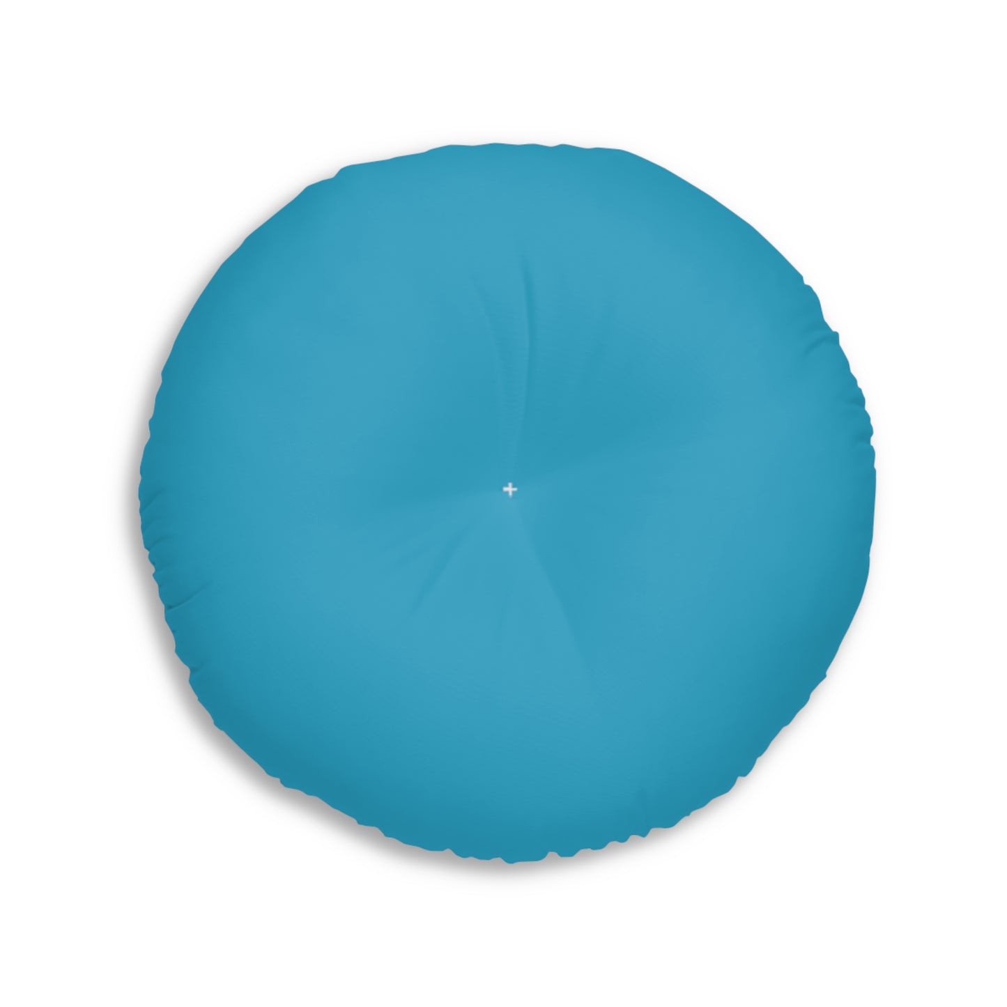 Turquoise Heart Tufted Floor Pillow, Round