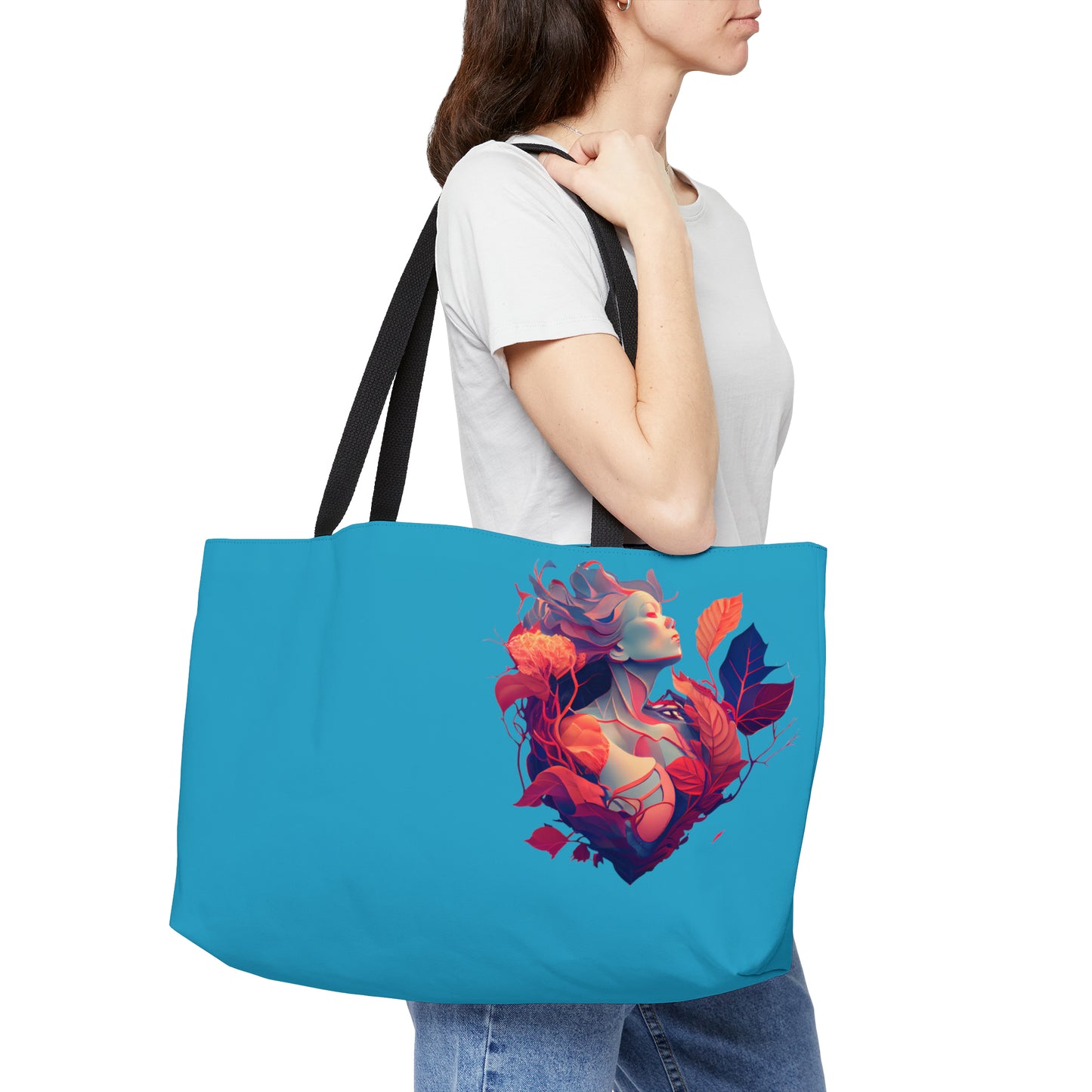 Lady of Hearts in Turquoise Weekender Tote Bag