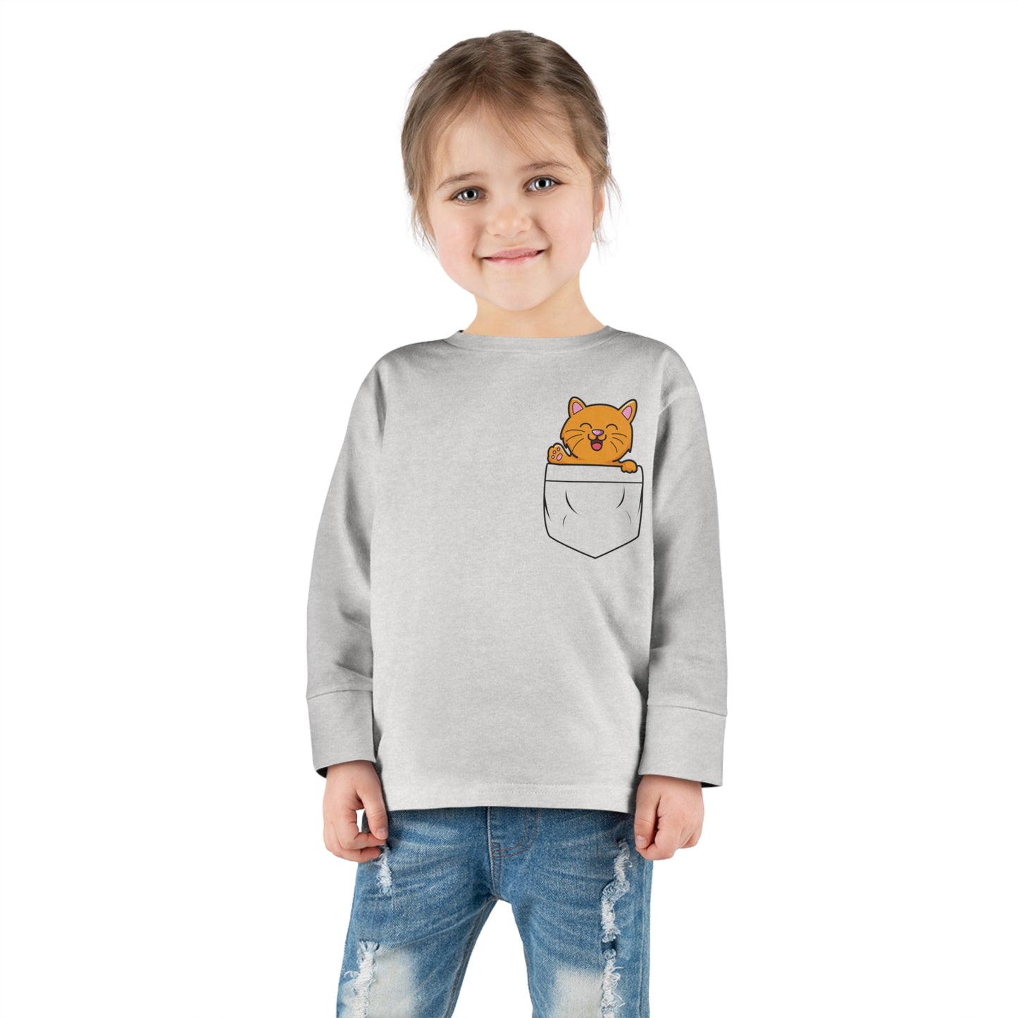 Kitty Cat Toddler Long Sleeve  Cuddly Bear T-shirt