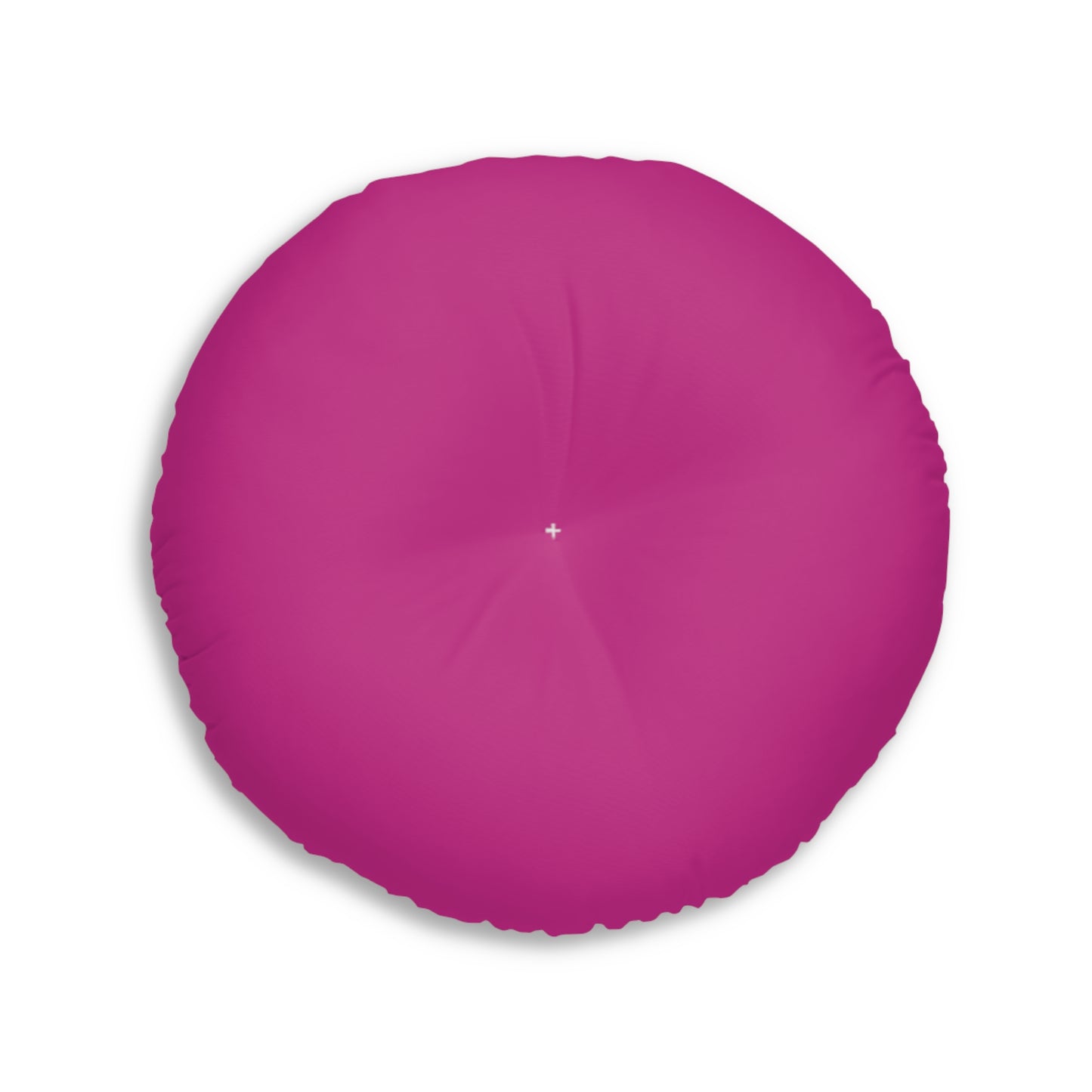 Fushsia Heart Tufted Floor Pillow, Round