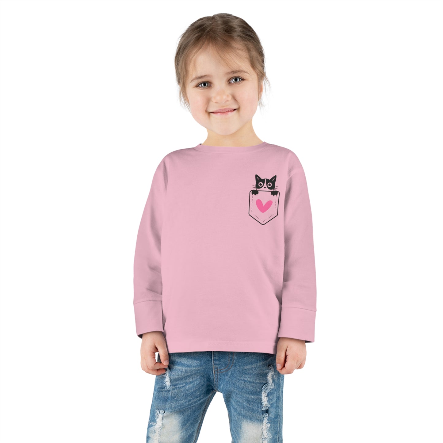 Kitty Love Toddler Long Sleeve  T-shirt