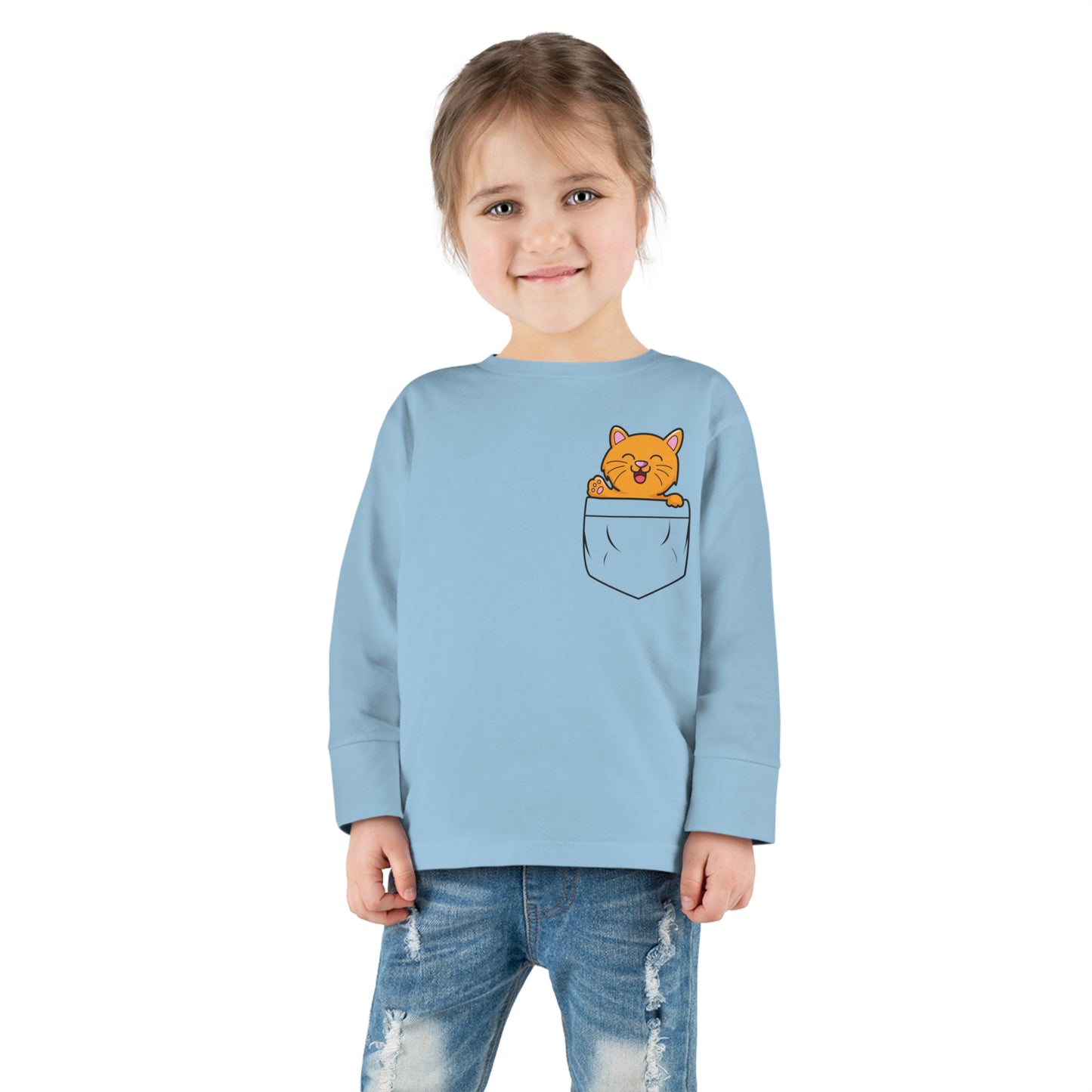 Kitty Cat Toddler Long Sleeve  Cuddly Bear T-shirt