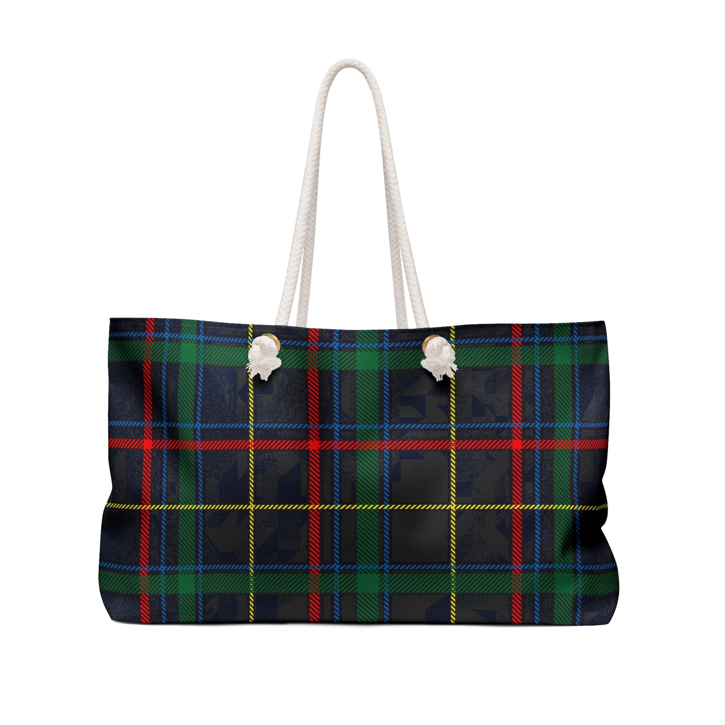 Large  Red, Black, Blue Tartan Weekender Bag