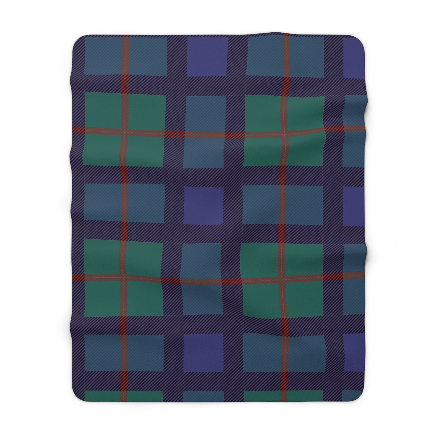 Blue Tartan Sherpa Fleece Blanket