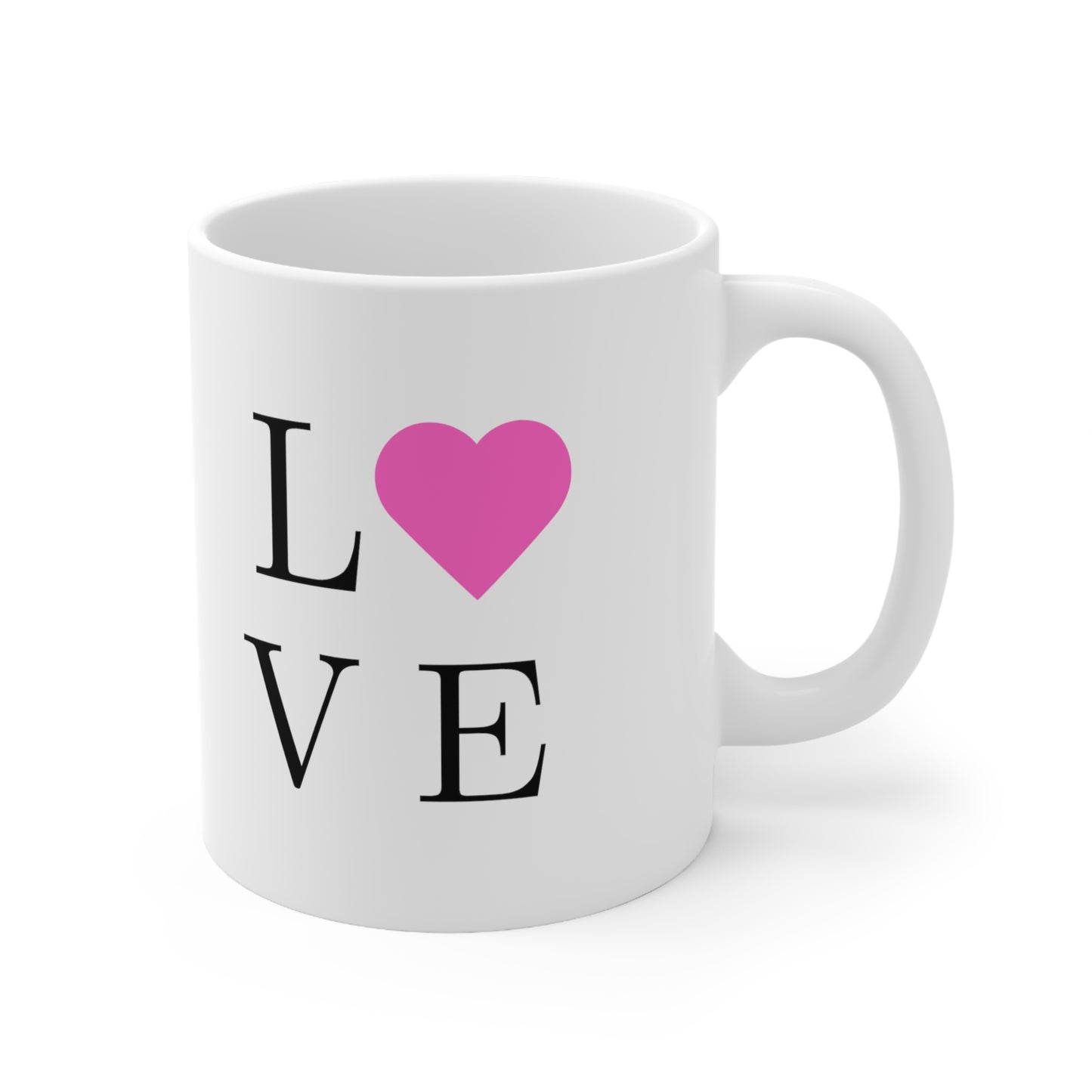 The Love Mug in Pink Ceramic Mug 11oz