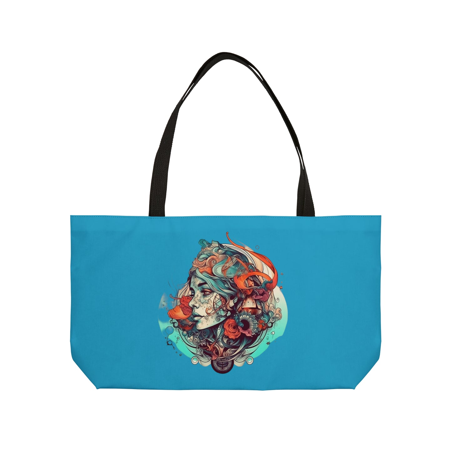 Lady Lady Turquoise  Women's Weekender Tote Bag