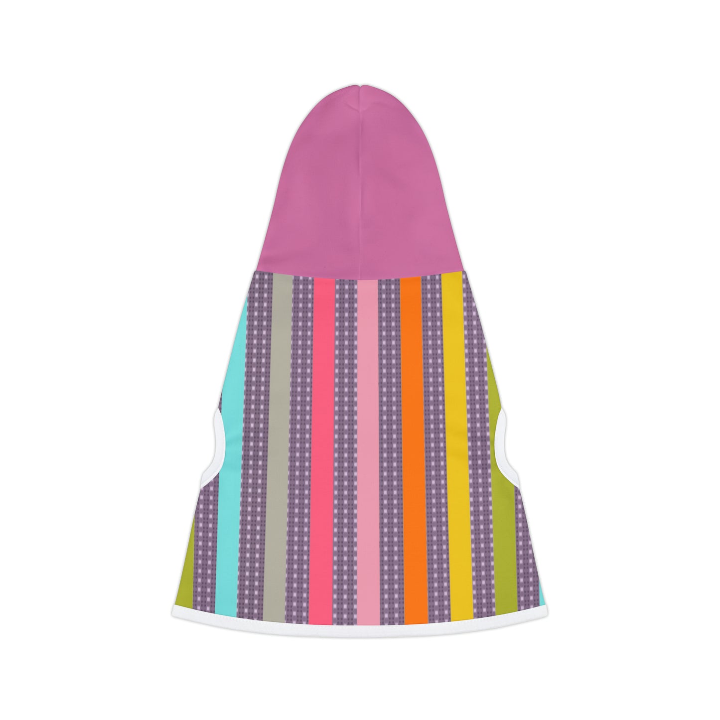 Pet Hoodie in Candy Striped with a Pink Heart