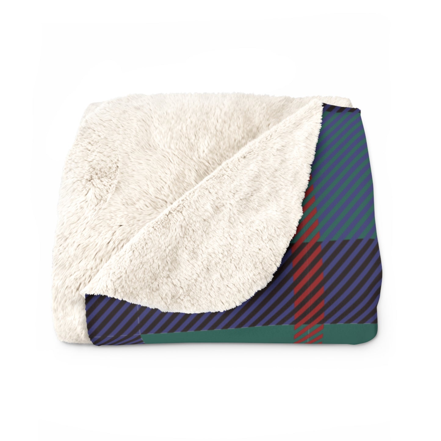 Blue Tartan Sherpa Fleece Blanket