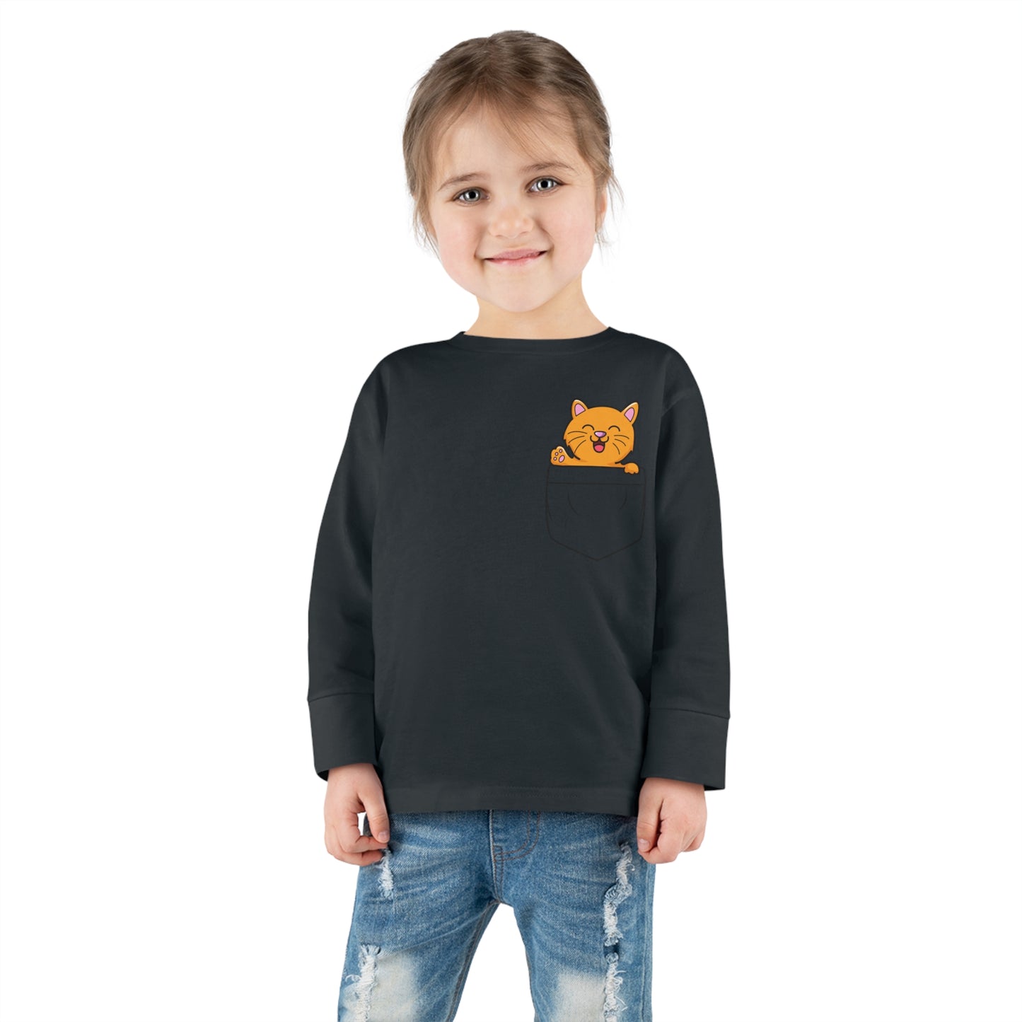 Kitty Cat Toddler Long Sleeve  Cuddly Bear T-shirt