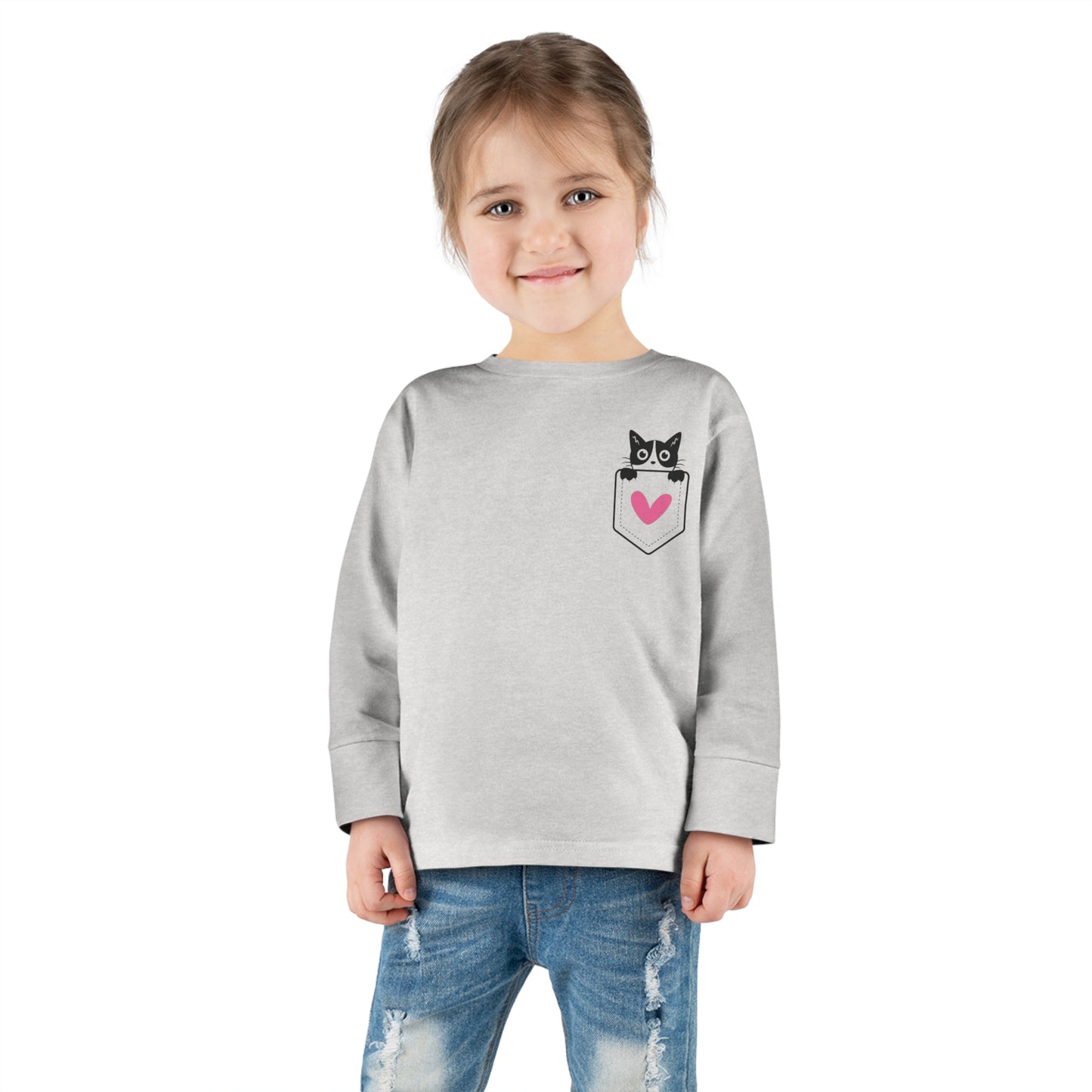 Kitty Love Toddler Long Sleeve  T-shirt