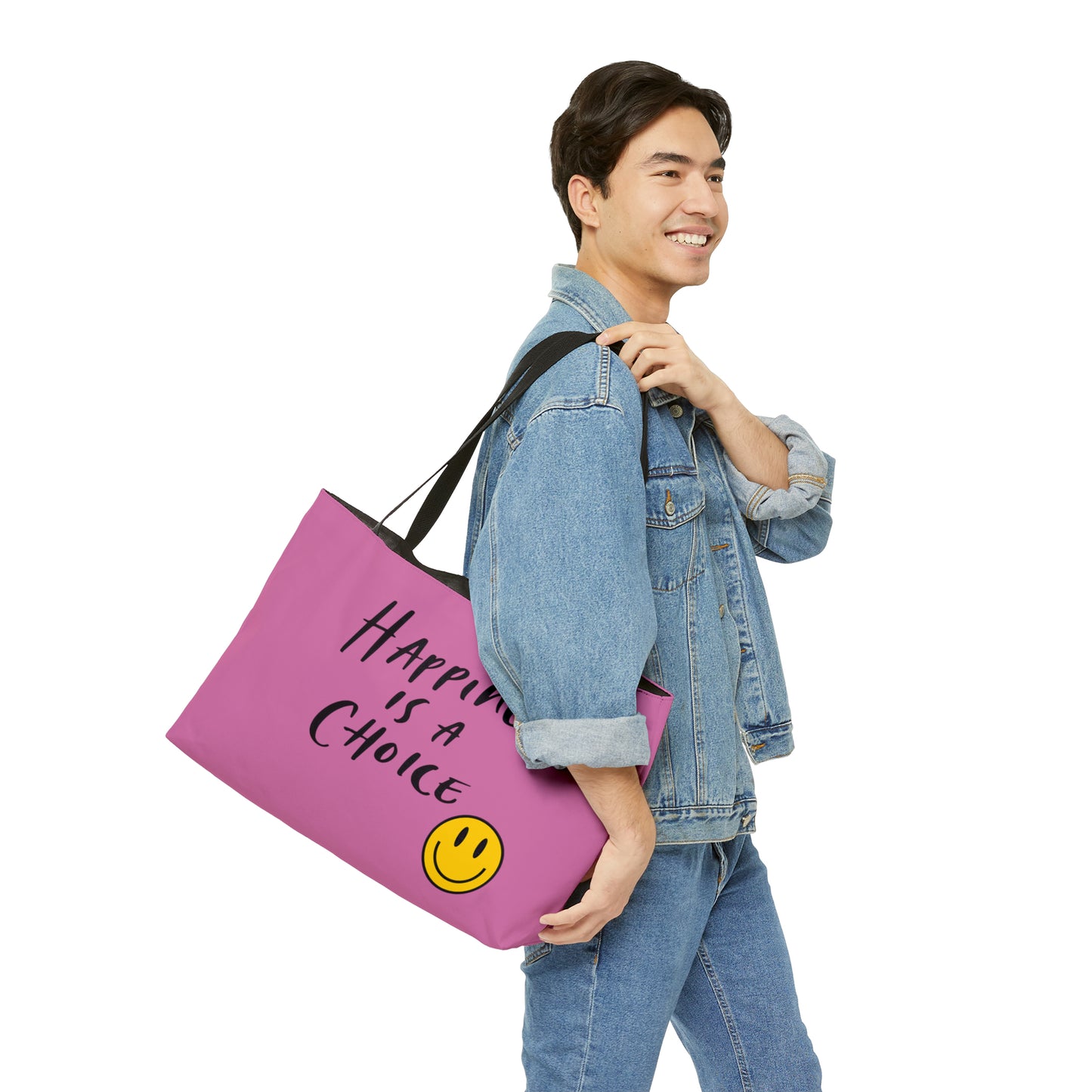 Pink Weekender  Be Happy Tote Bag