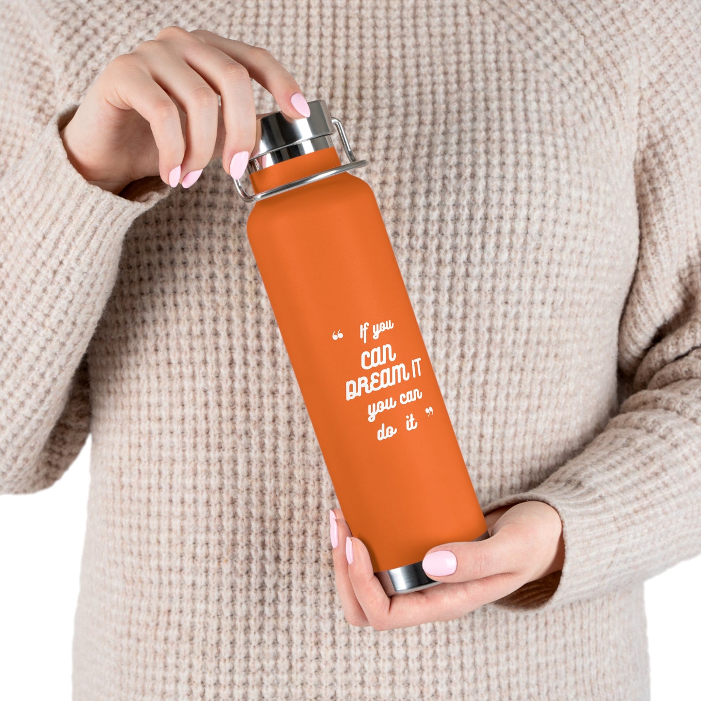 Inspirational Copper Vacuum Insulated Bottle, 22oz