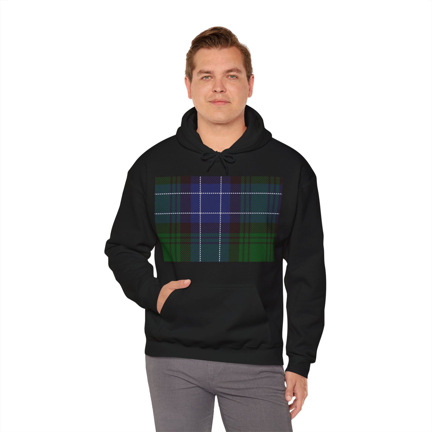 Blue Tartan Style Hoodie Unisex Heavy Blend™ Hooded Sweatshirt