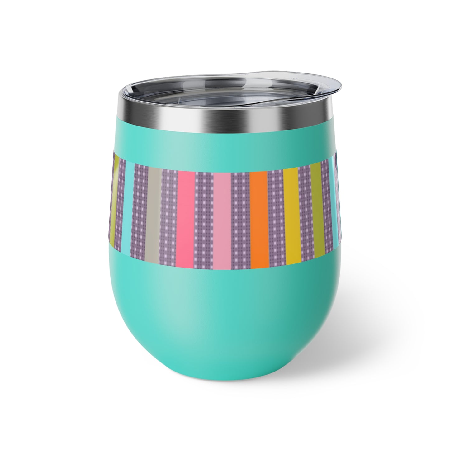 Coloured Candy Stripe Copper Vacuum Insulated Cup Vacuum Insulated Cup, 12oz