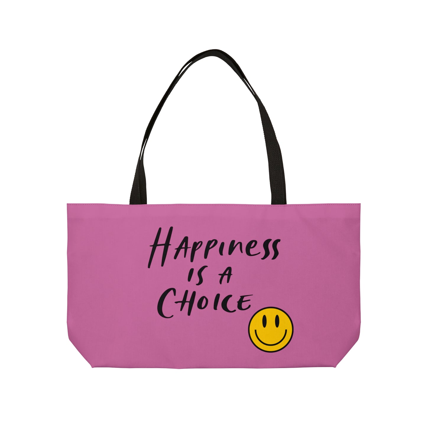 Pink Weekender  Be Happy Tote Bag