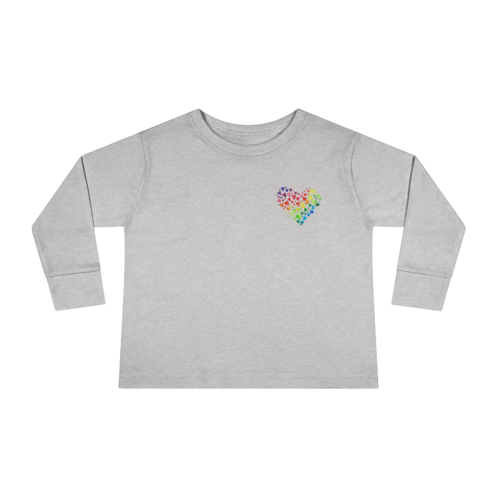 Rainbow Heart Toddler Long Sleeve-shirt