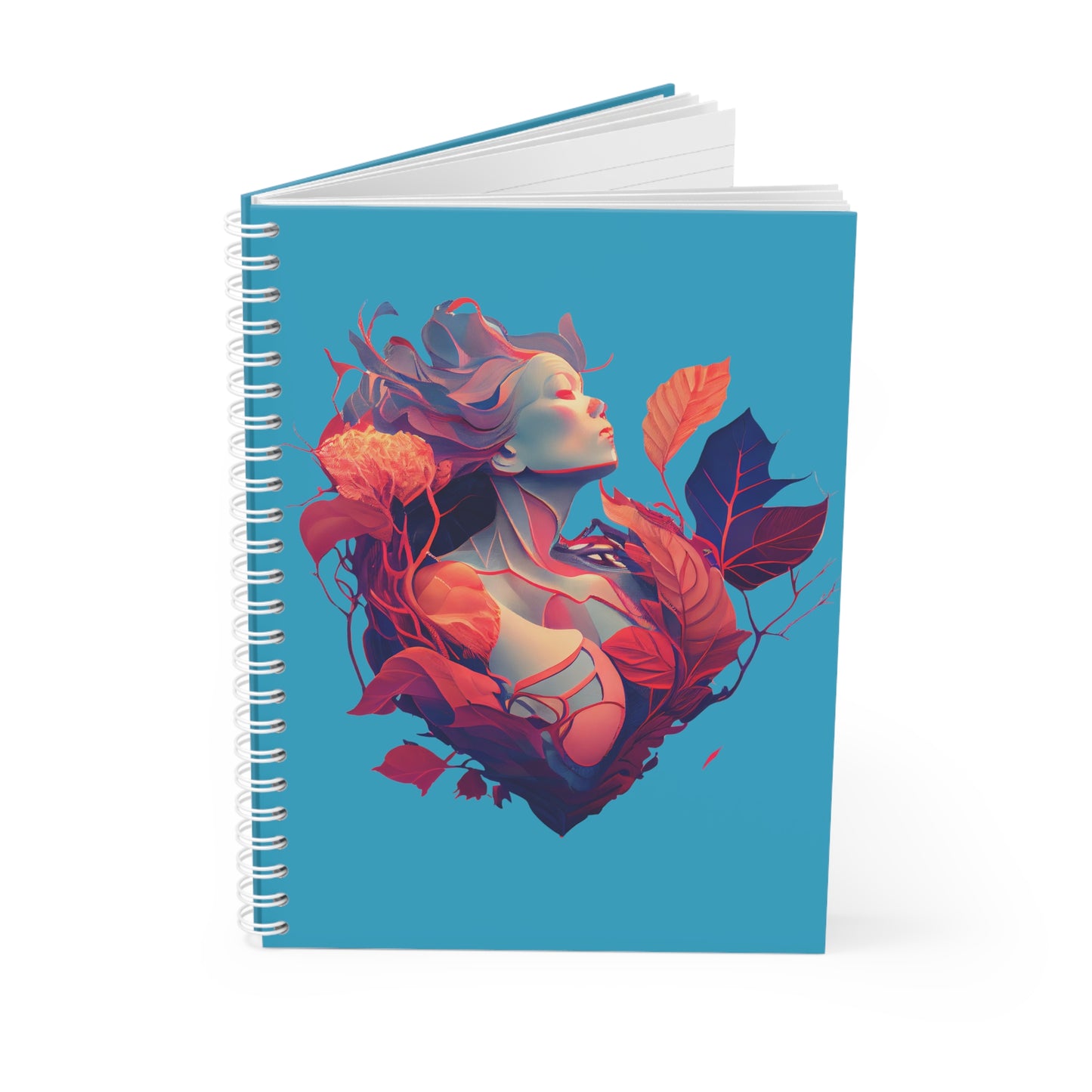 Lady of Hearts: Turquoise Theme Inspired  Spiral Notebook