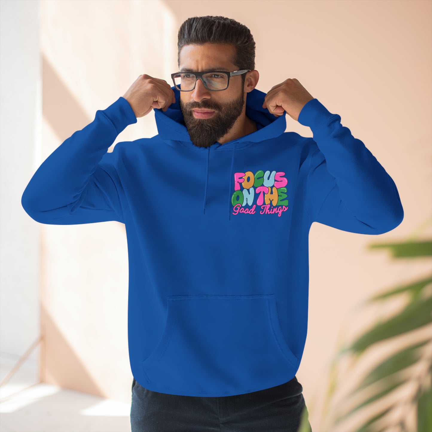 Focus On the Good Three-Panel Fleece Hoodie