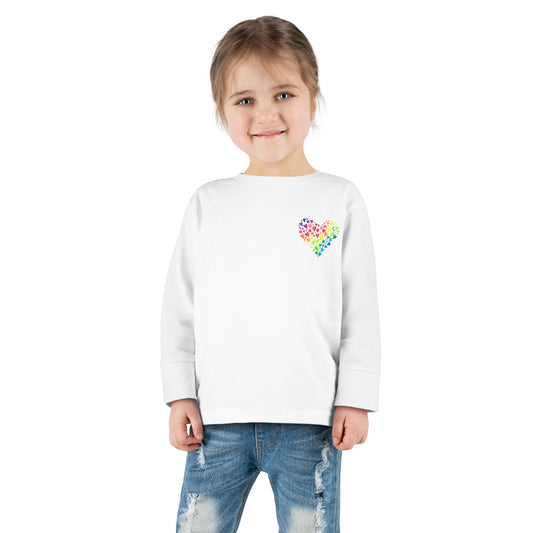 Rainbow Heart Toddler Long Sleeve-shirt