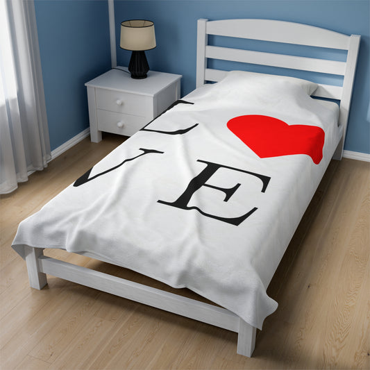 Love Heart Velveteen Plush Blanket