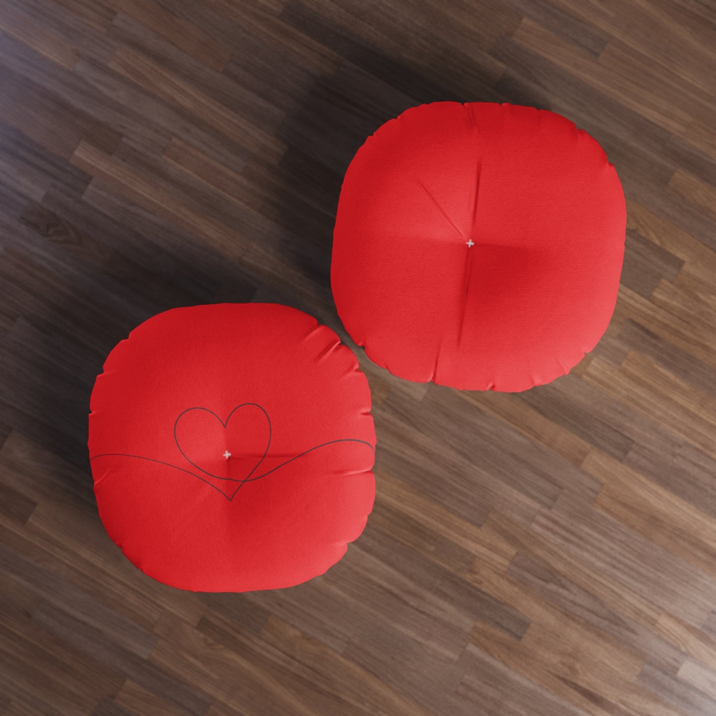 Red Heart Tufted Floor Pillow, Round