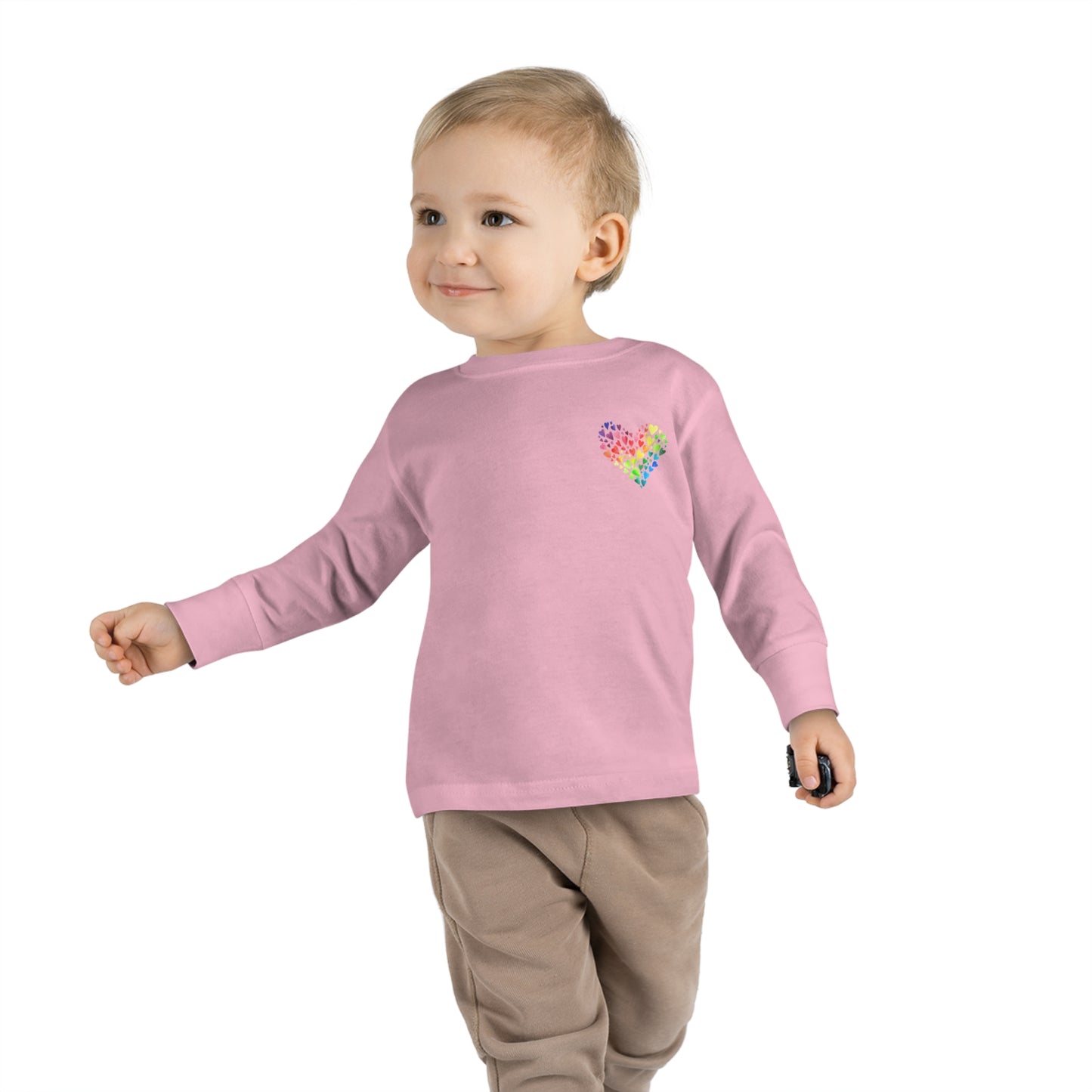 Rainbow Heart Toddler Long Sleeve-shirt