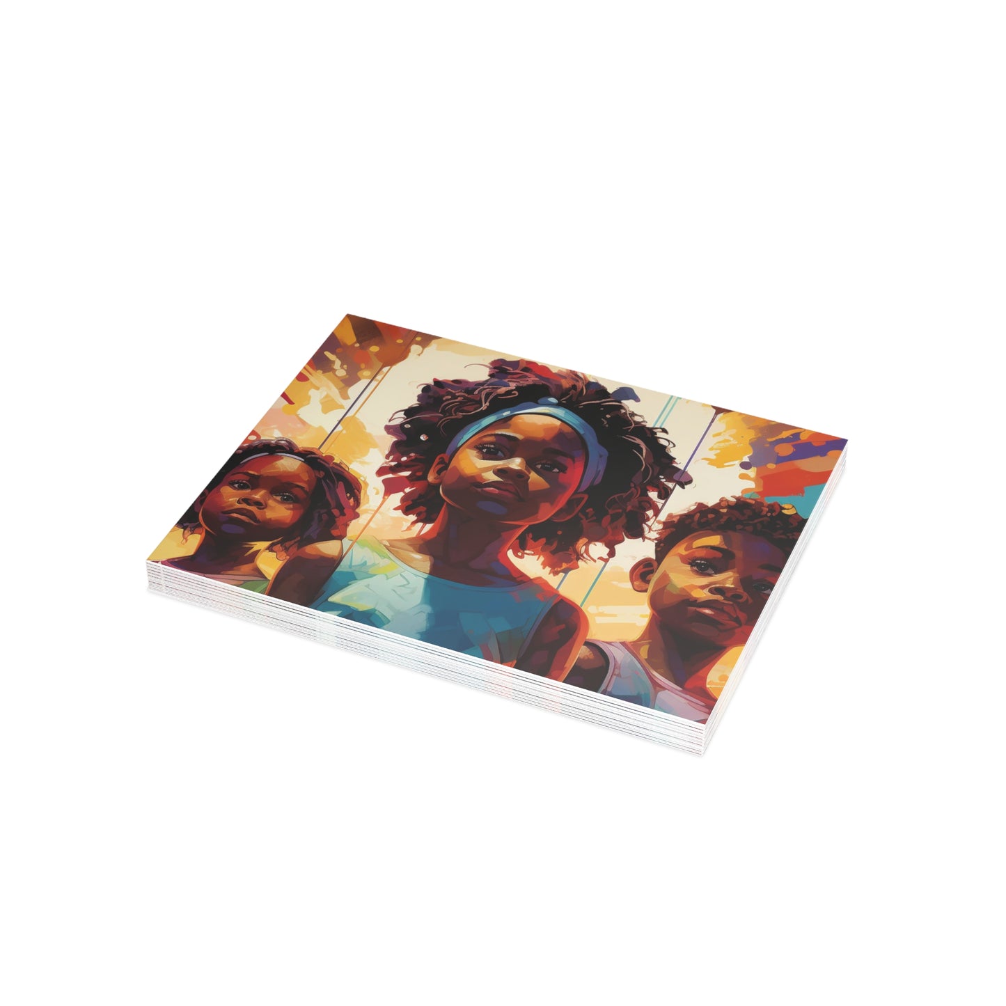 Black Lives Trilogy Children Colourful Postcards and Envelopes