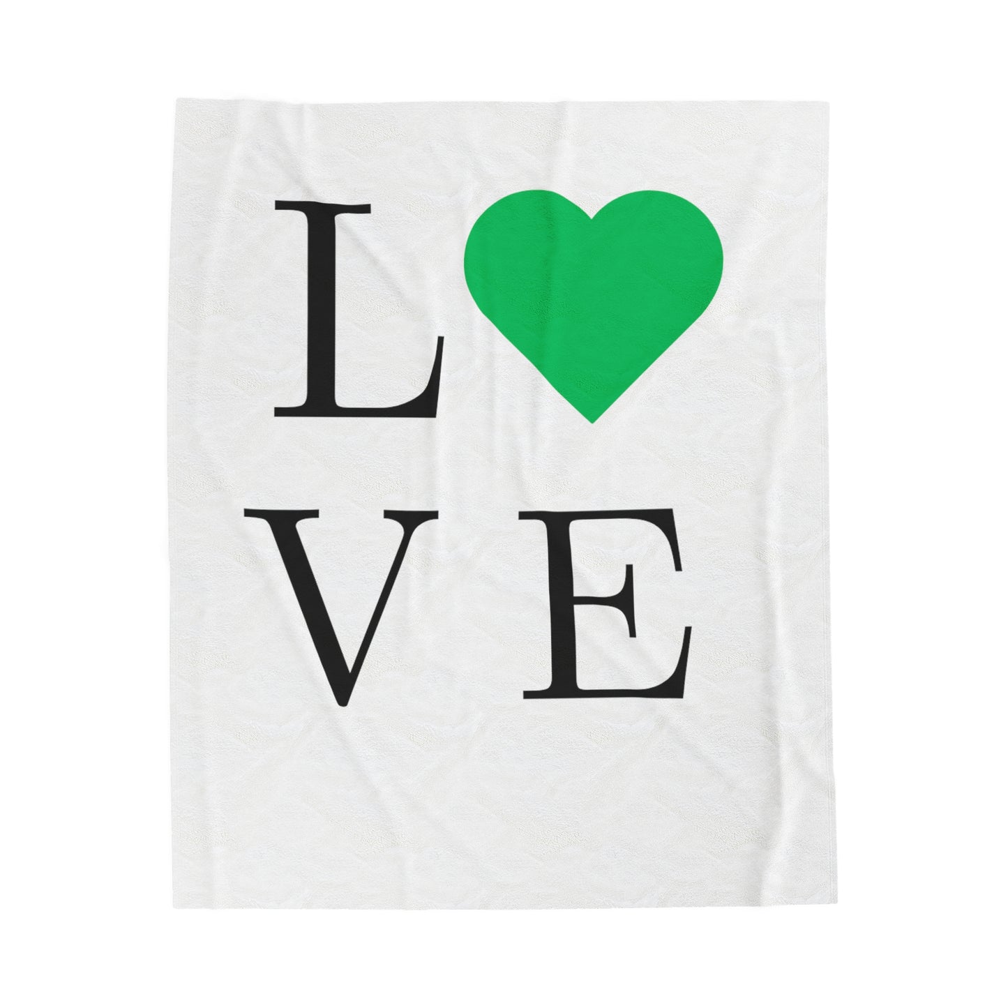 Green  Love Heart Velveteen Plush Blanket