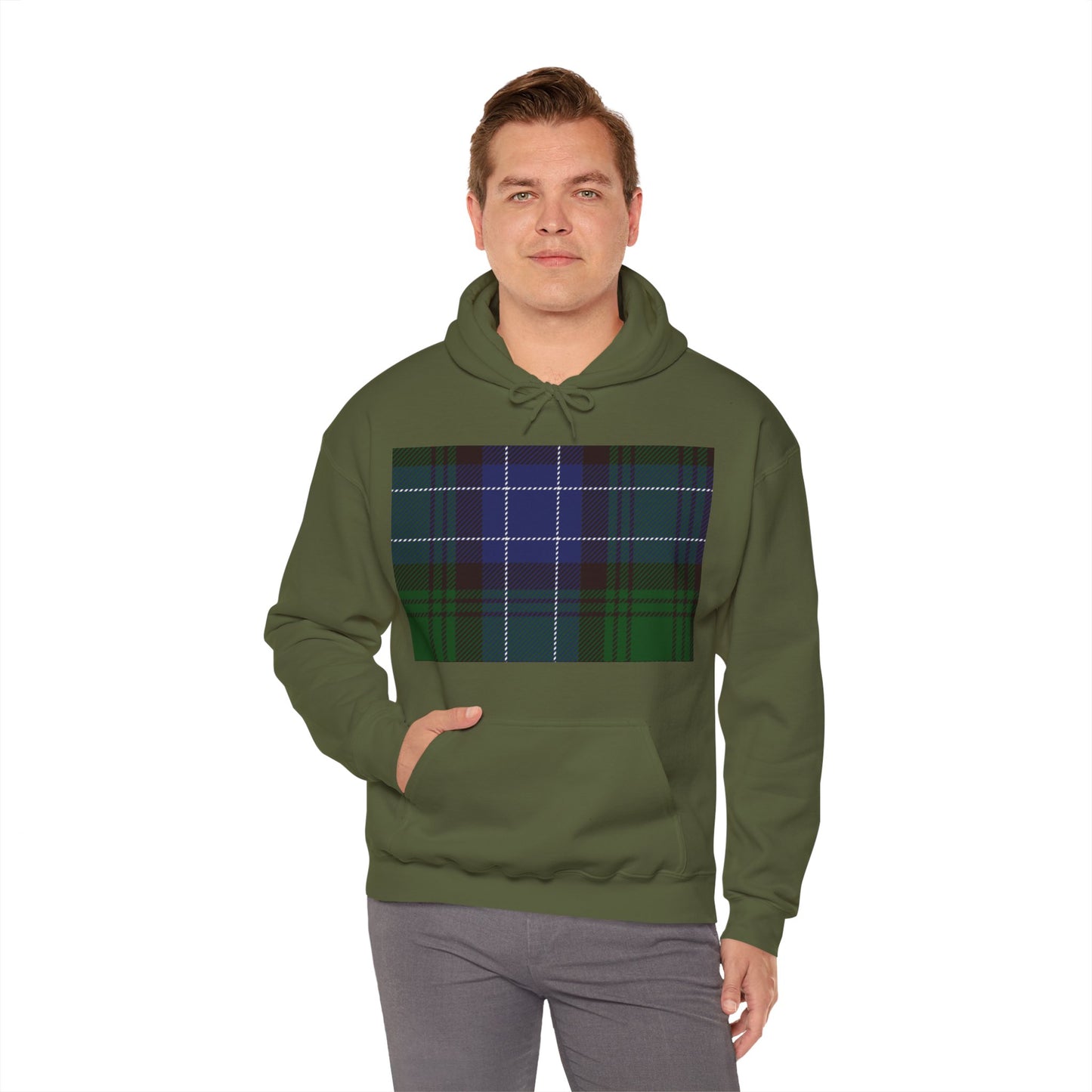 Blue Tartan Style Hoodie Unisex Heavy Blend™ Hooded Sweatshirt