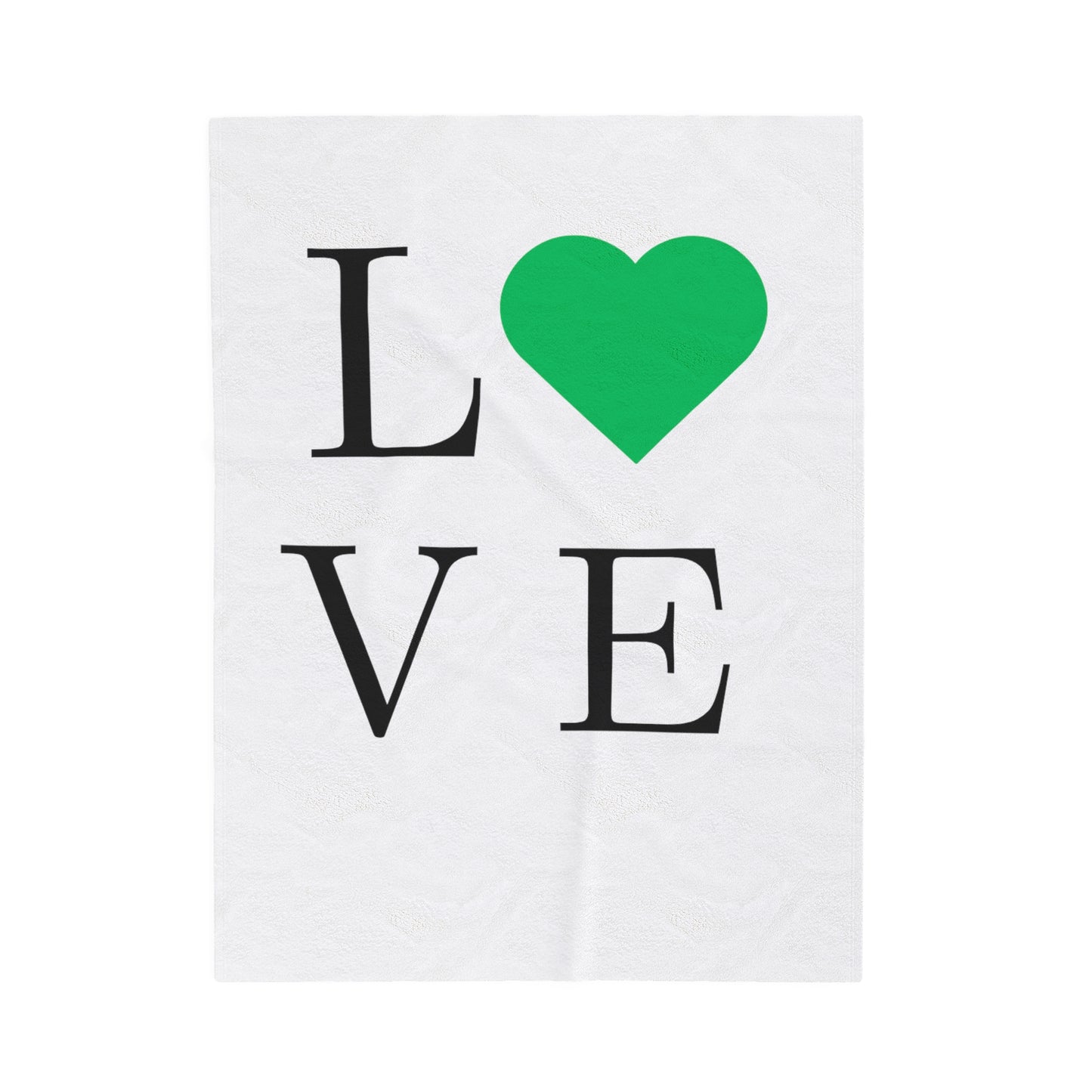 Green  Love Heart Velveteen Plush Blanket