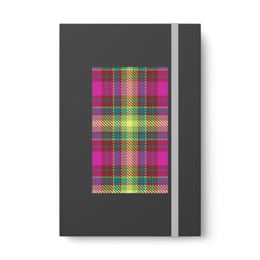 Pink Tartan Color Contrast Notebook - Ruled