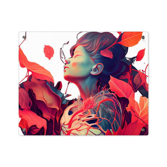 Wall art printed canvas with lady