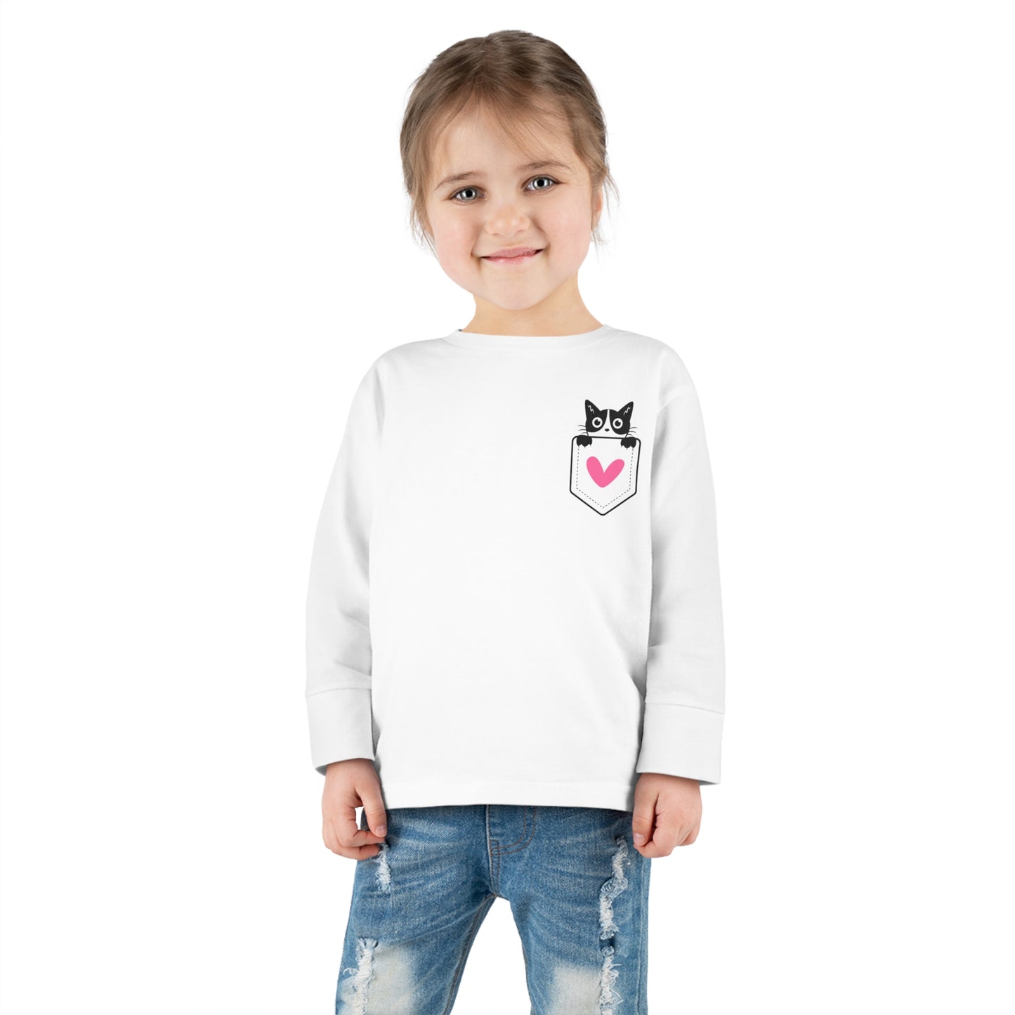 Kitty Love Toddler Long Sleeve  T-shirt