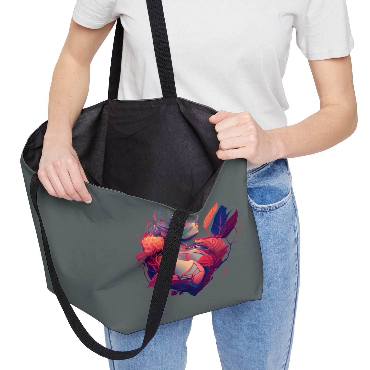 Grey Lady of Hearts Weekender Tote Bag