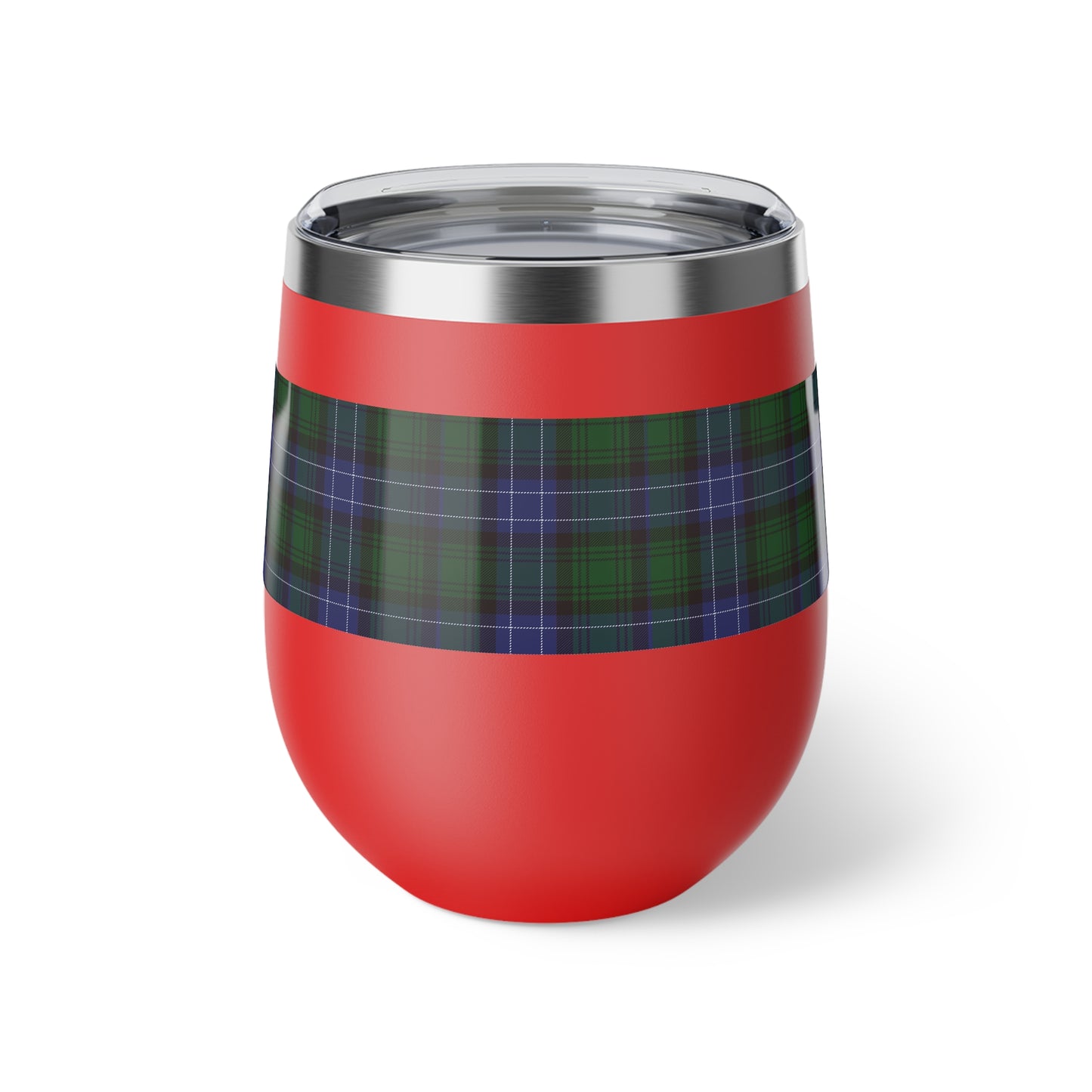 Blue Tartan Copper Vacuum Insulated Cup, 12oz