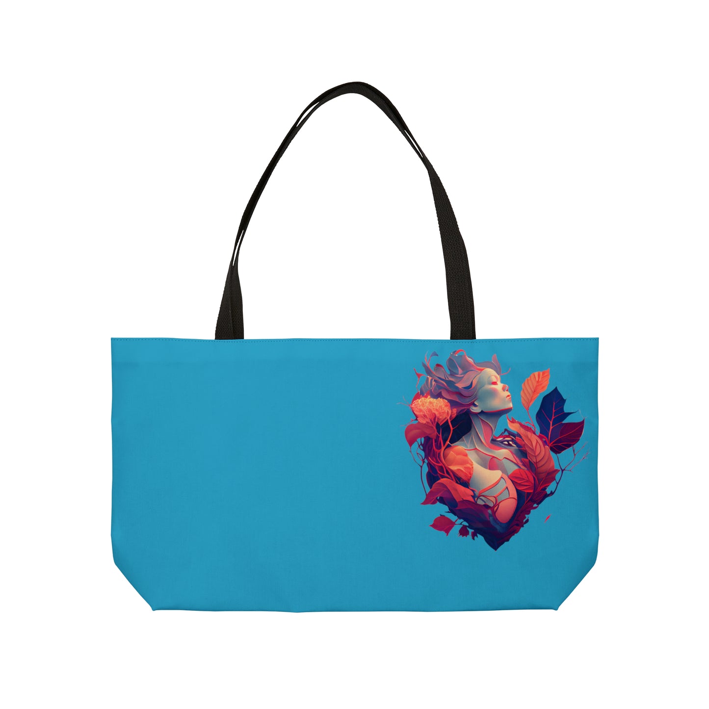 Lady of Hearts in Turquoise Weekender Tote Bag