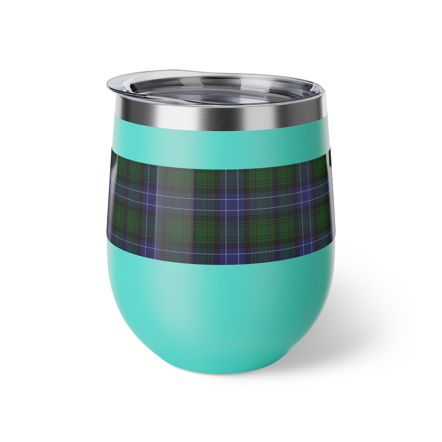 Blue Tartan Copper Vacuum Insulated Cup, 12oz