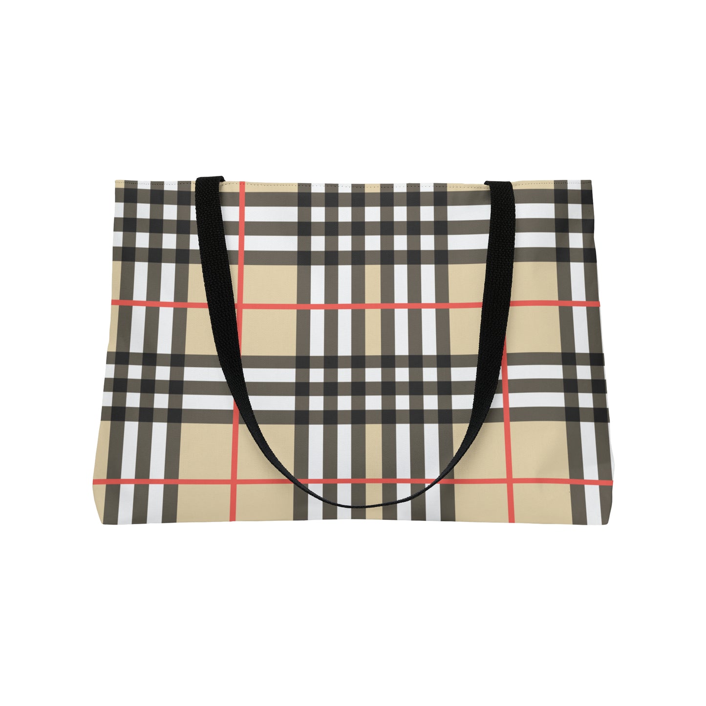 Tote Brown and White Check  Weekender Bag