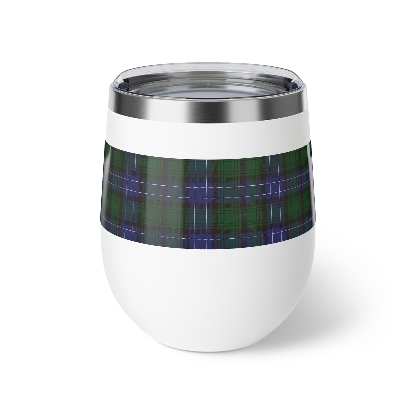 Blue Tartan Copper Vacuum Insulated Cup, 12oz